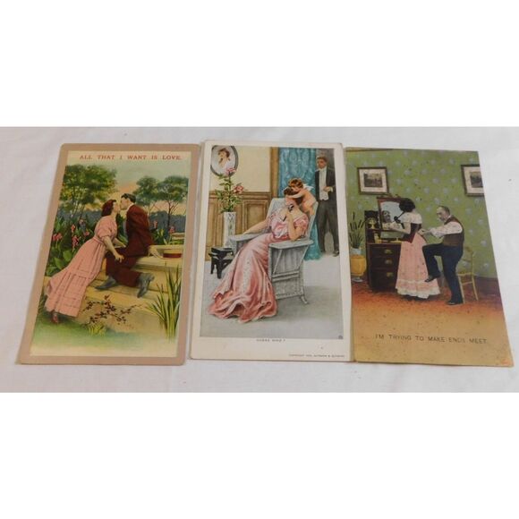 Postcards Vintage Early 1900's Set of 3 - Picture 1 of 2